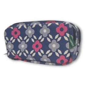 ■ Schoolbooks.ie - Triple Pencil Case - Bead Flower Navy