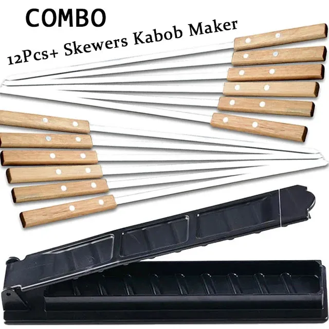 21 Inch Long Flat Stainless Steel Professional Grilling BBQ Skewer