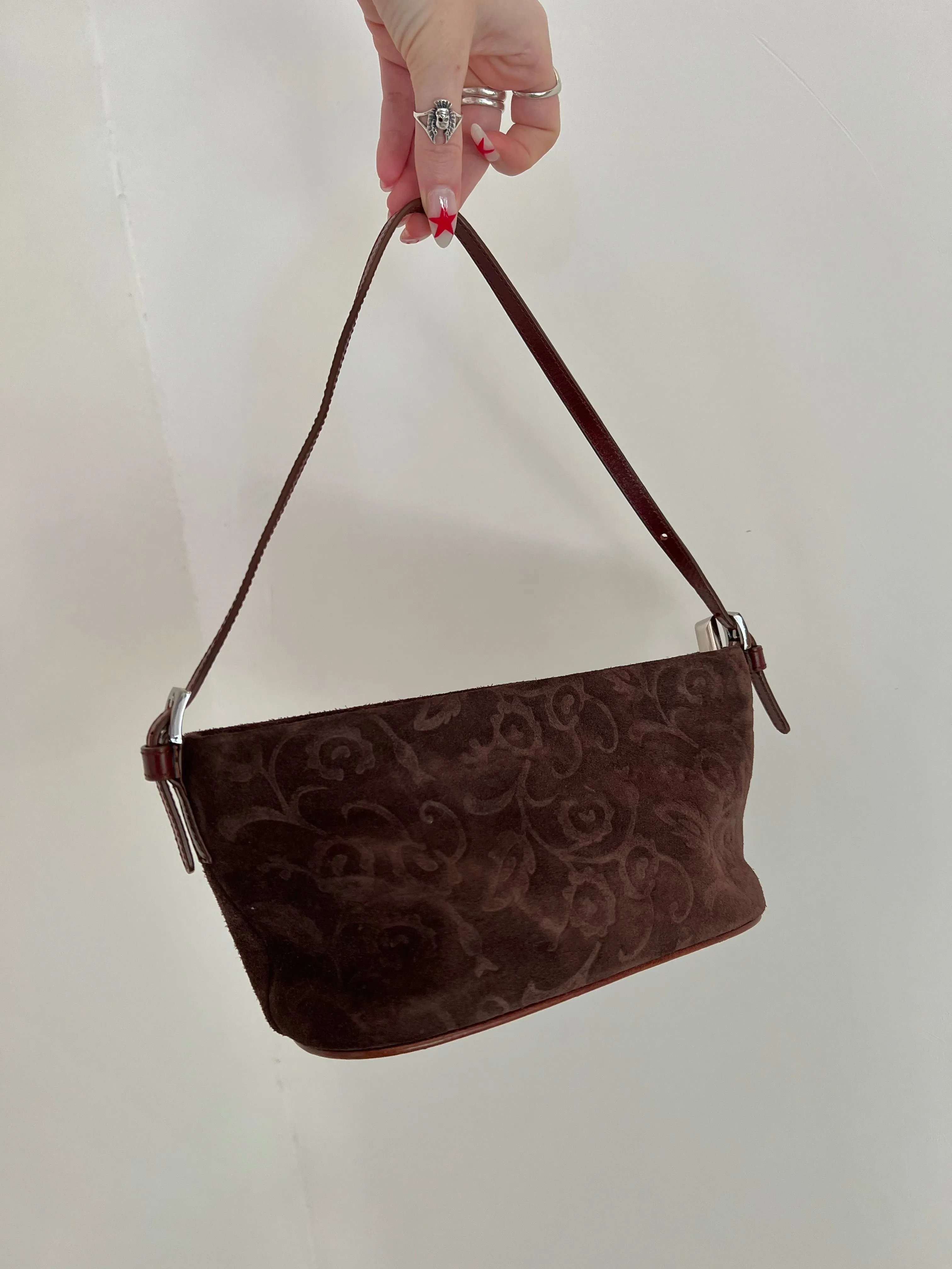 90’s Brown Suede Mini Bag