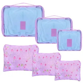 9Pcs Clothes Storage Bags Water-Resistant Travel Luggage Organizer Clothing Packing Cubes for Blouse Hosiery Stocking Underwear - Purple