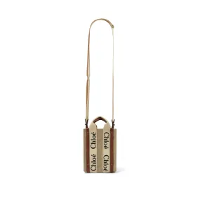 A5 Woody Tote Bag in White/Brown
