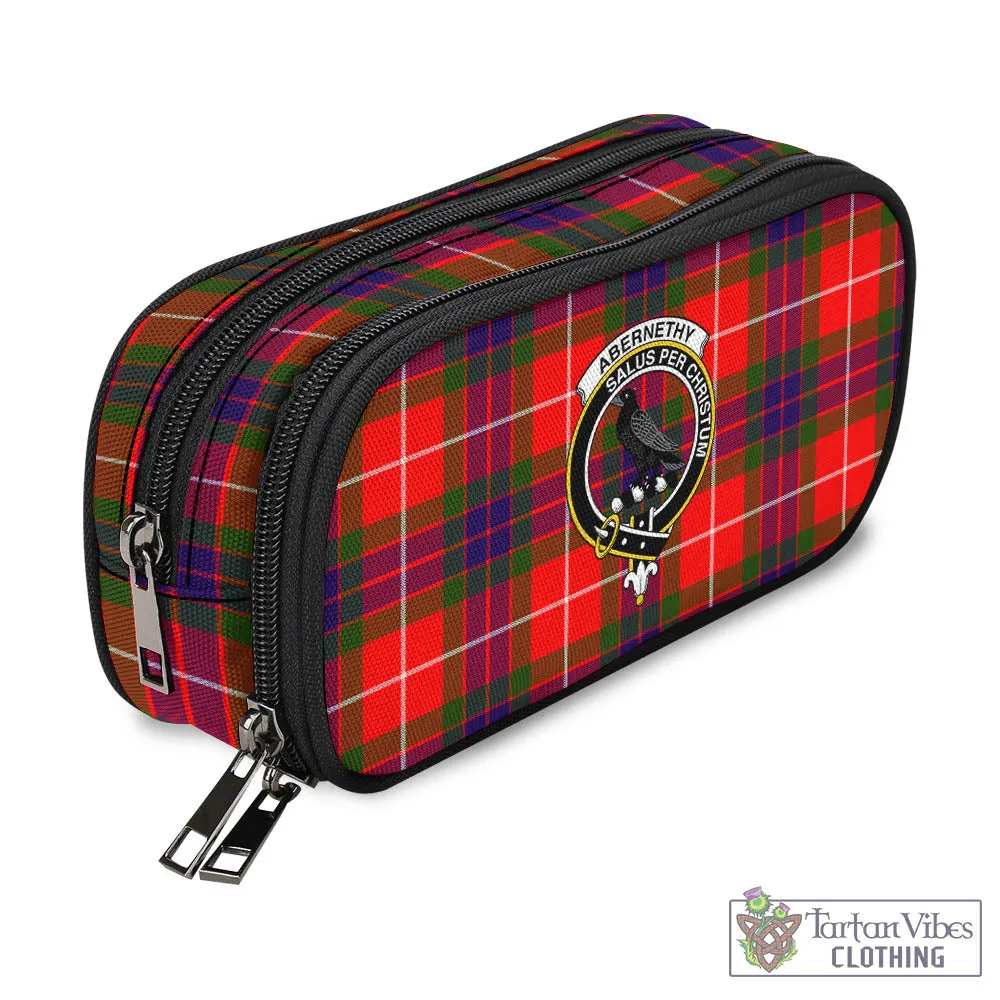 Abernethy Tartan Pen and Pencil Case with Family Crest