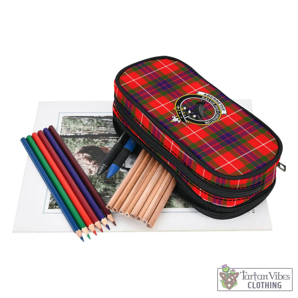 Abernethy Tartan Pen and Pencil Case with Family Crest
