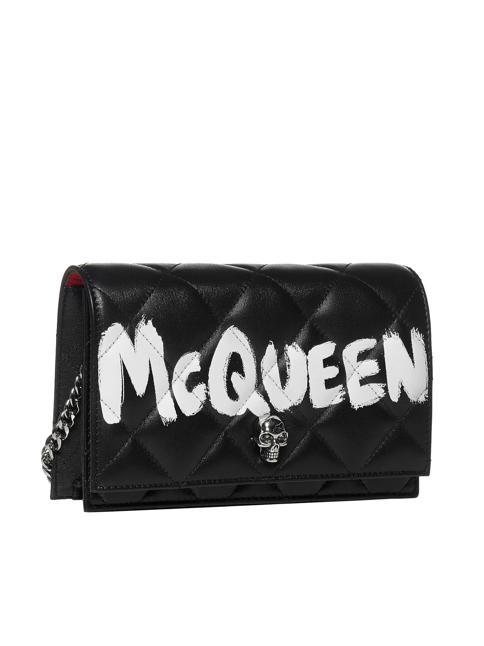 Alexander McQueen Graffiti Logo Quilted Crossbody Bag