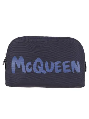Alexander McQueen Logo Printed Zipped Make-Up Bag