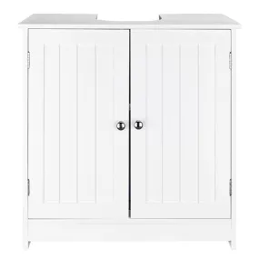 AMYOVE 2-Door Storage Organizer Furniture Bathroom Sink Cabinet Bathroom Cabinet White