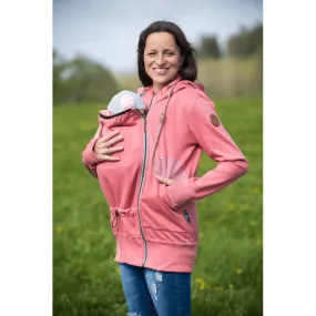 Angel Wings Babywearing Hoodie Coral Pink