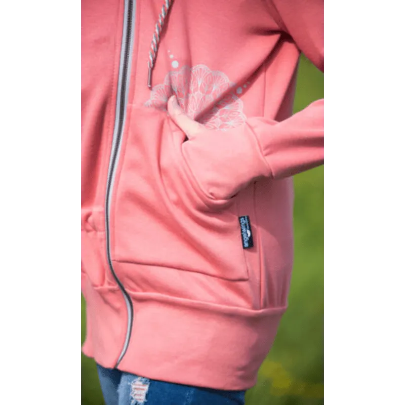 Angel Wings Babywearing Hoodie Coral Pink