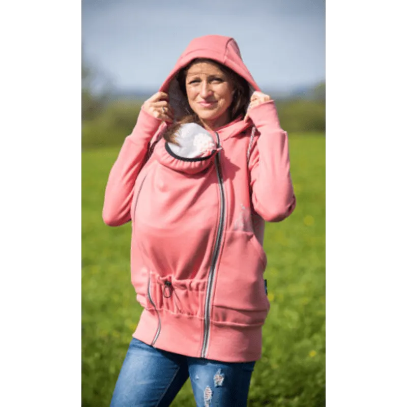 Angel Wings Babywearing Hoodie Coral Pink
