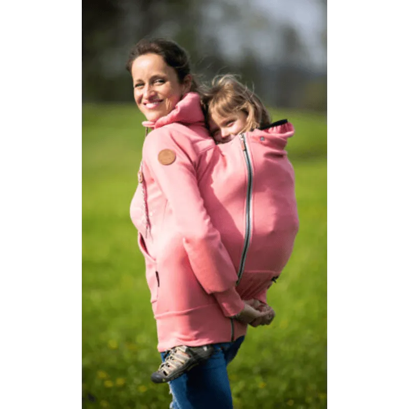 Angel Wings Babywearing Hoodie Coral Pink