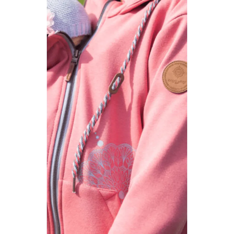 Angel Wings Babywearing Hoodie Coral Pink