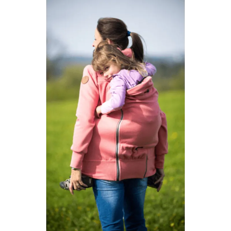 Angel Wings Babywearing Hoodie Coral Pink