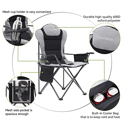 Aohanoi Camping Chair, Camping Chairs 2 Pack Camp Chairs