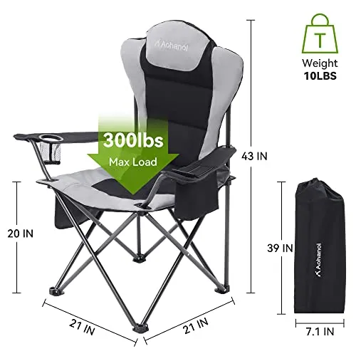 Aohanoi Camping Chair, Camping Chairs 2 Pack Camp Chairs