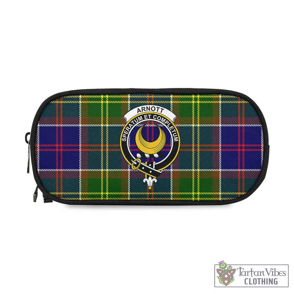 Arnott Tartan Pen and Pencil Case with Family Crest