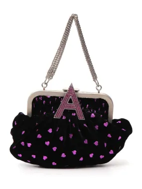 Attico Heart Embellished Clutch Bag