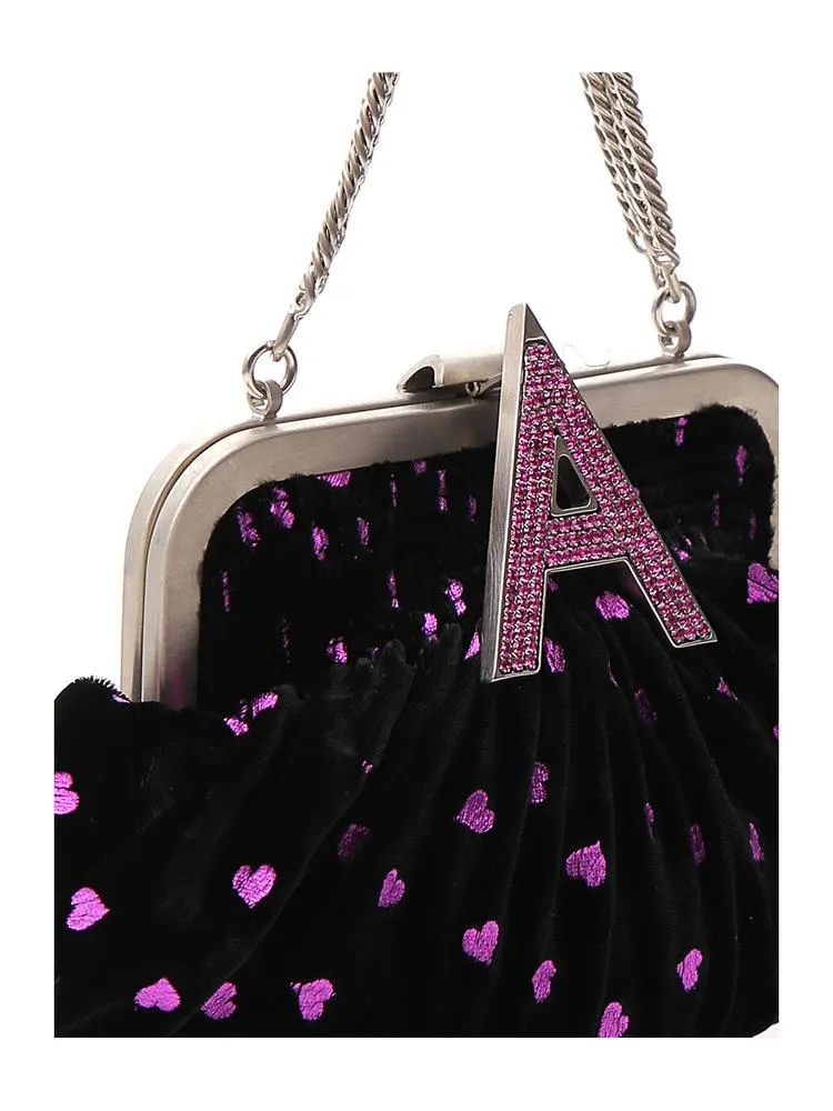 Attico Heart Embellished Clutch Bag