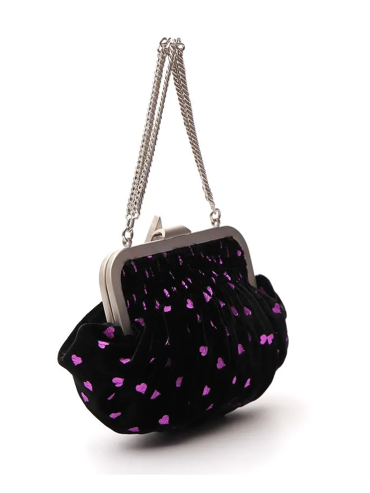 Attico Heart Embellished Clutch Bag