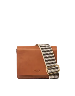 Audrey Mini Cognac Checkered Classic Leather