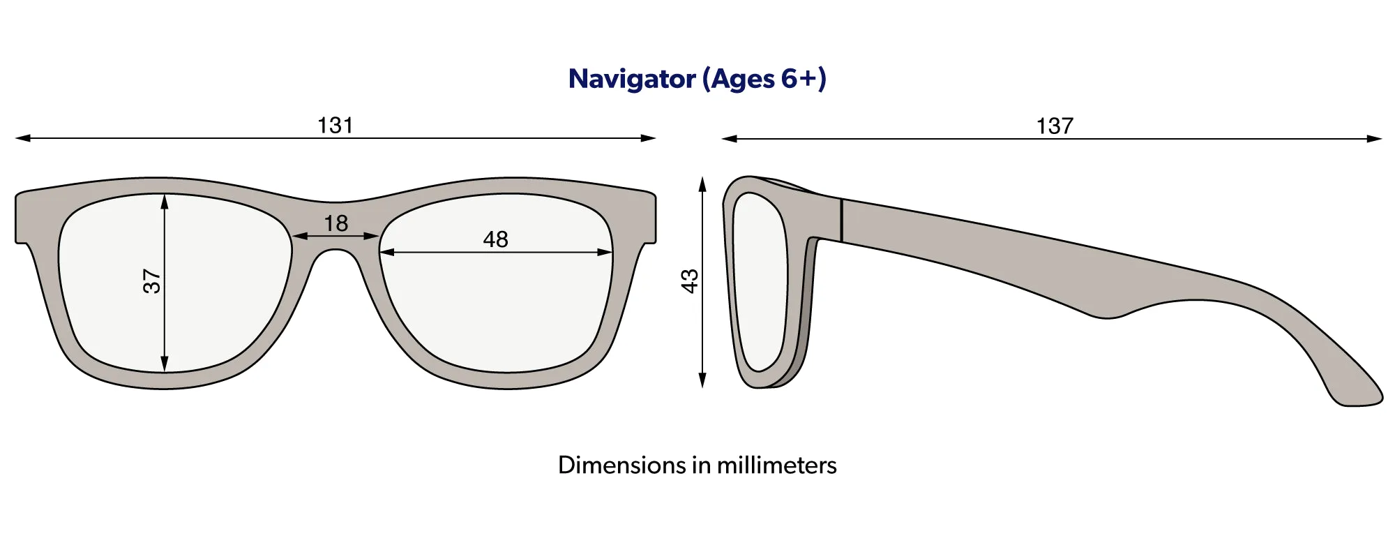 Babiators Kids Polarized Navigator Sunglasses Hipster w/ Mirrored Lens