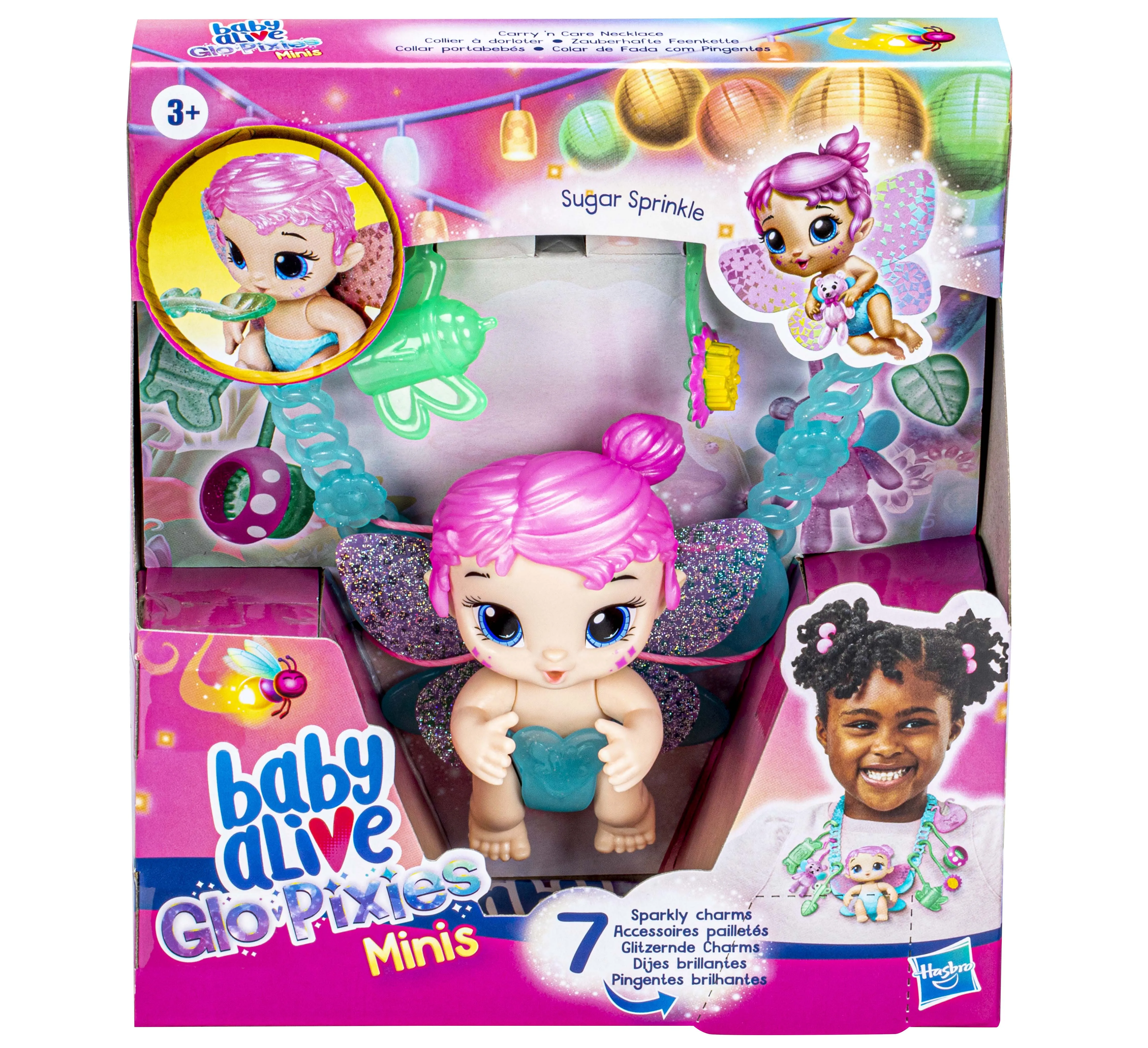 Baby Alive Glo Pixies Minis Carry 'N Care Necklace Sugar Sprinkle