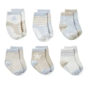 BABY BLUE SOCKS 6 PK