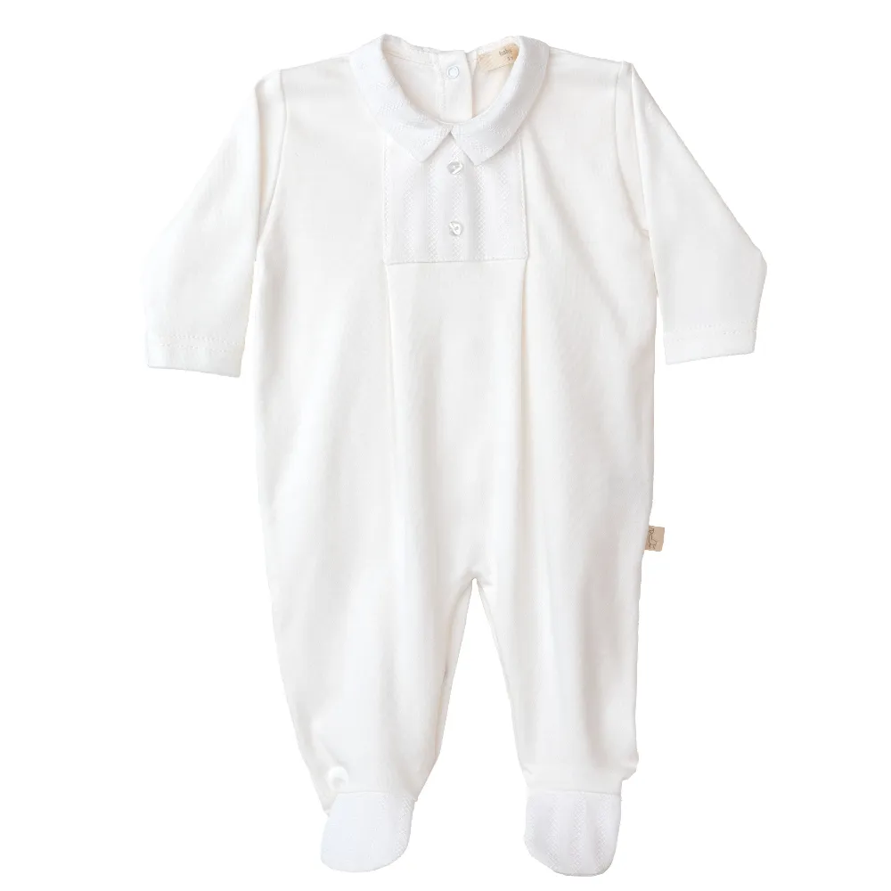 Baby Gi Pure Collection Boys Ivory Sleepsuit