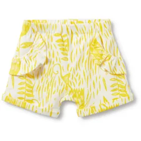 Baby Shorts - Mellow Yellow Ruffle Pocket