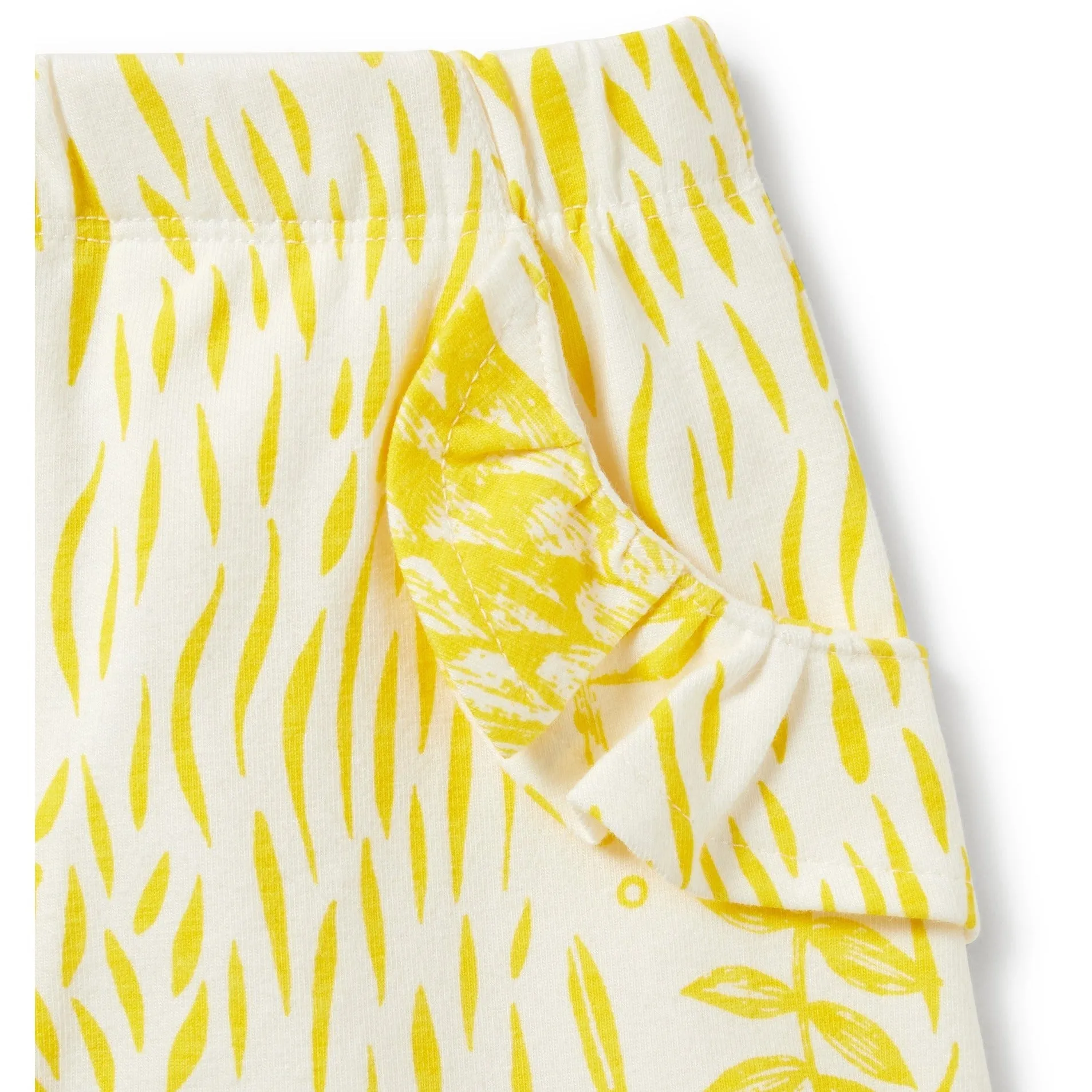 Baby Shorts - Mellow Yellow Ruffle Pocket