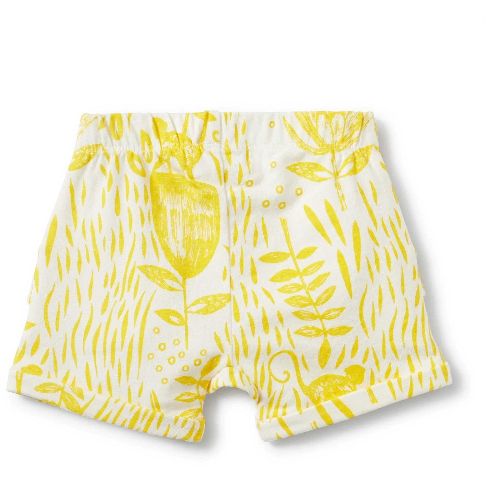 Baby Shorts - Mellow Yellow Ruffle Pocket