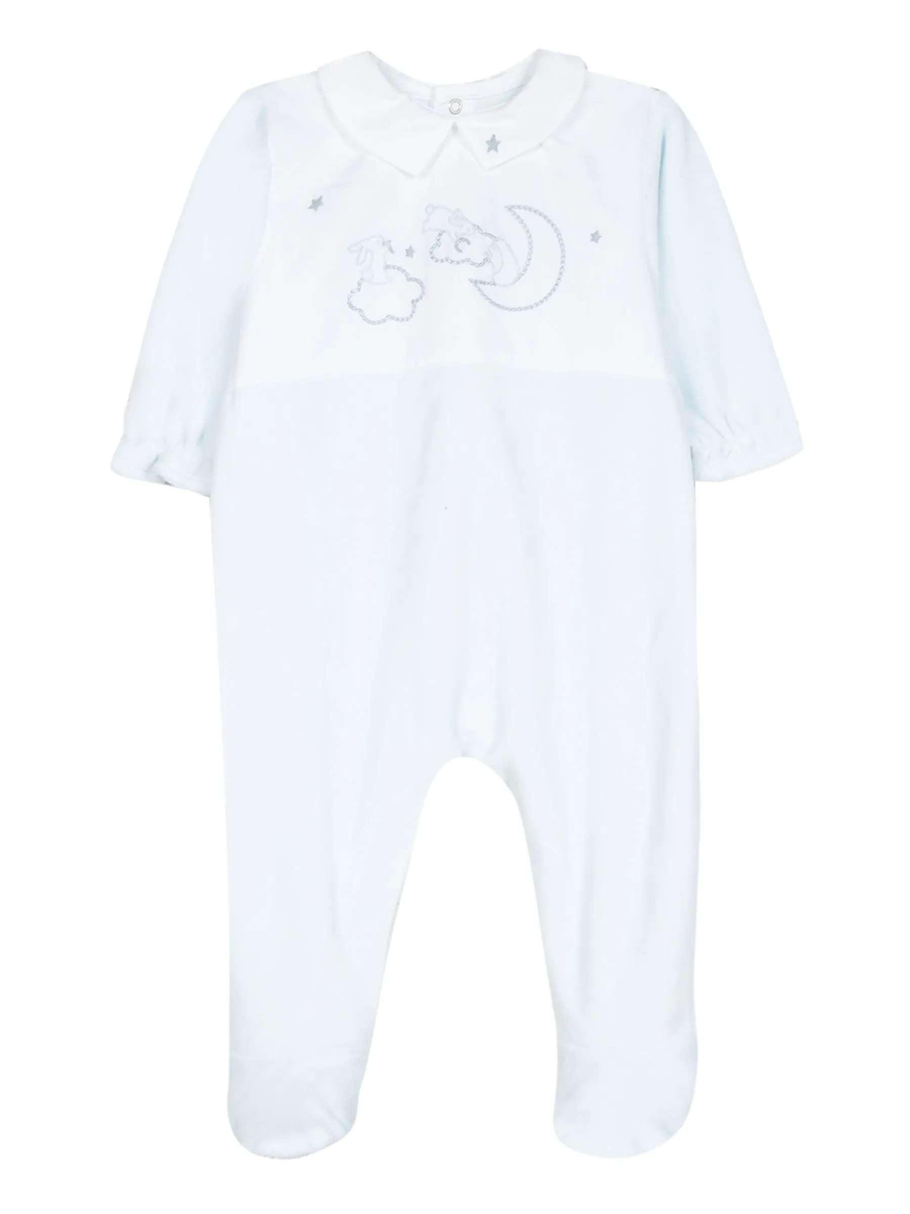 Babygrow - Sky blue velour knit