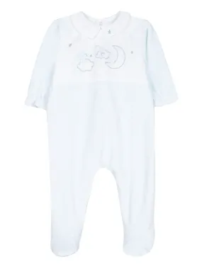 Babygrow - Sky blue velour knit