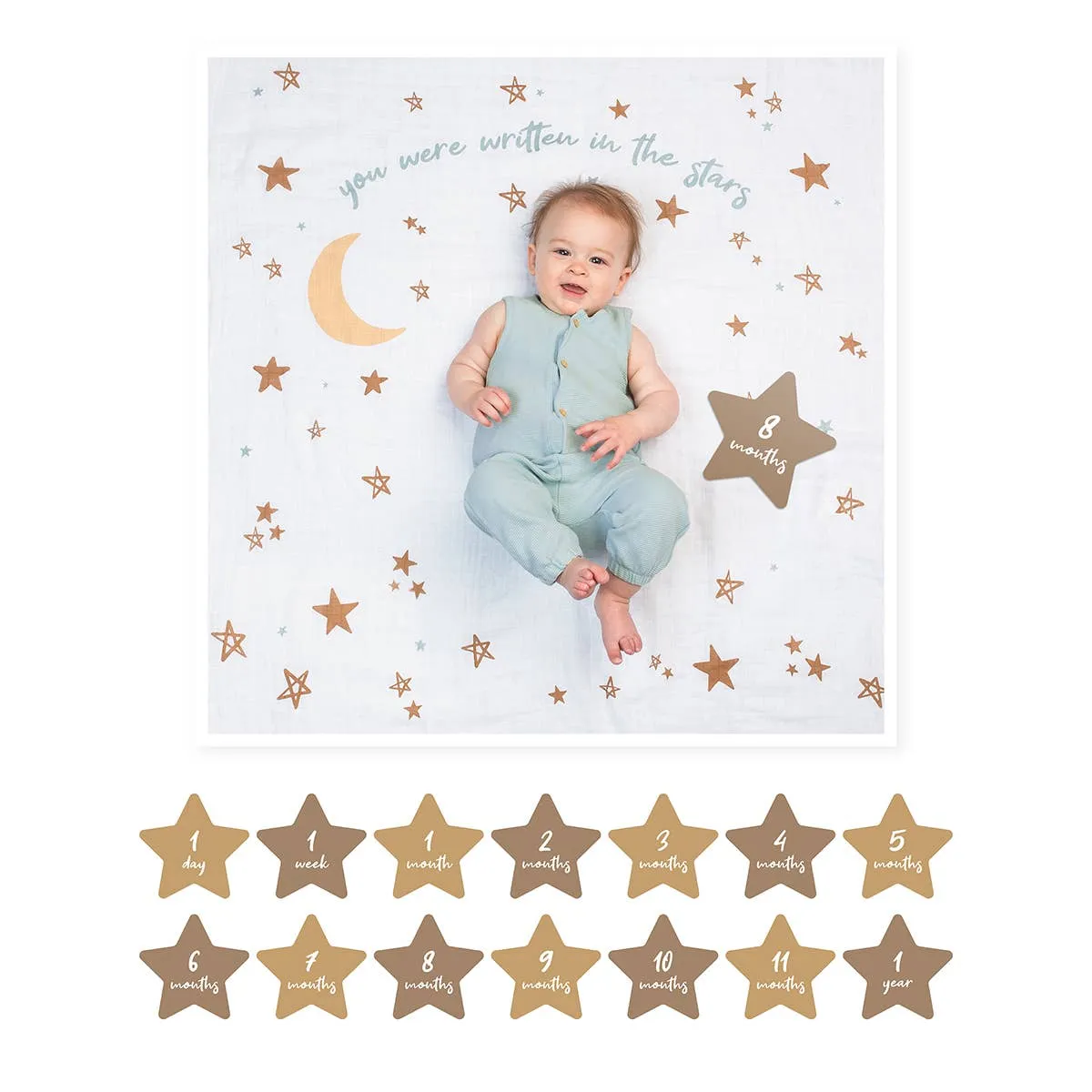 Baby's 1st Year Swaddle & Milestone Cards - Written in the Stars