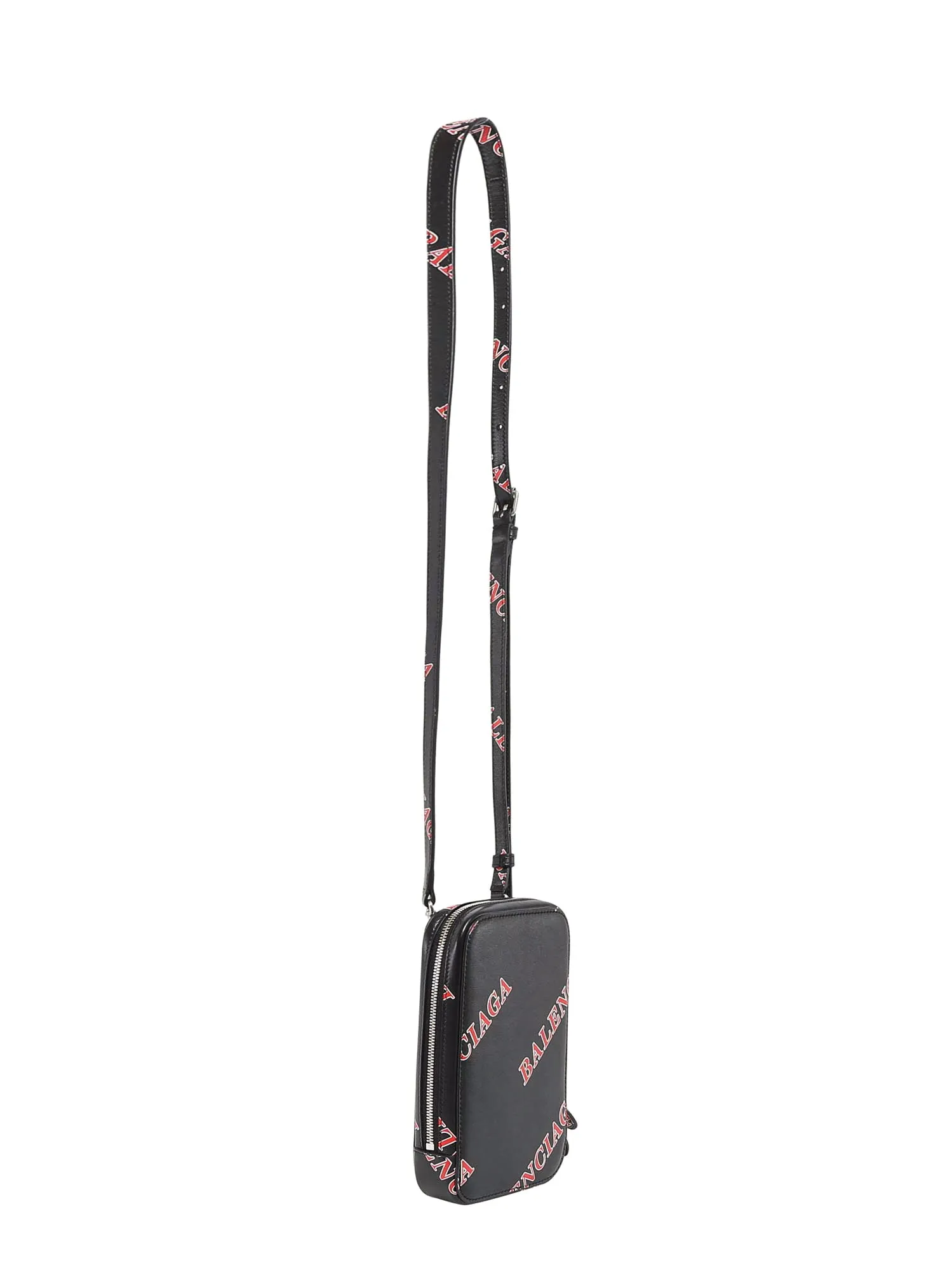 Balenciaga All Over Logo Print Shoulder Bag