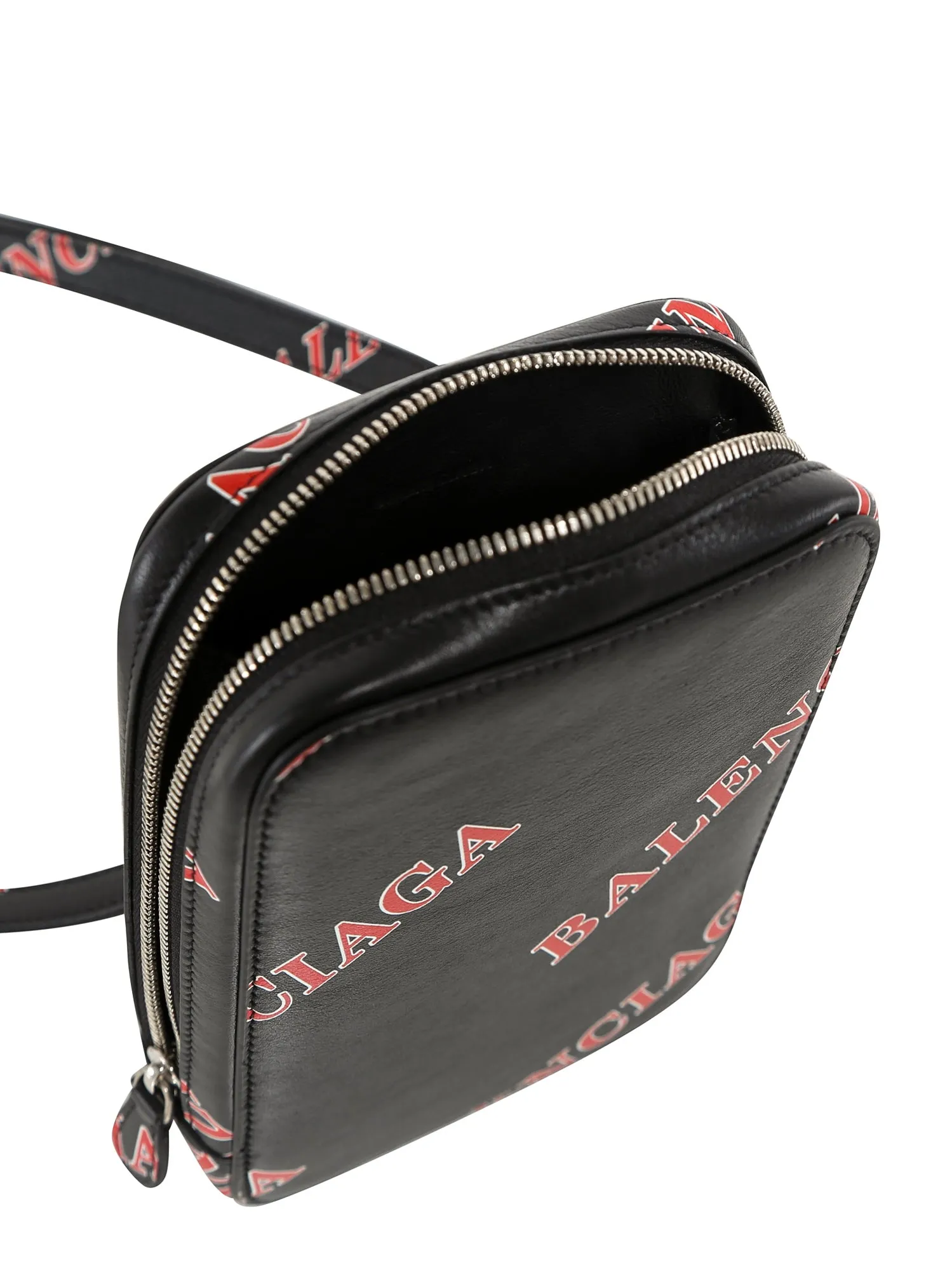Balenciaga All Over Logo Print Shoulder Bag
