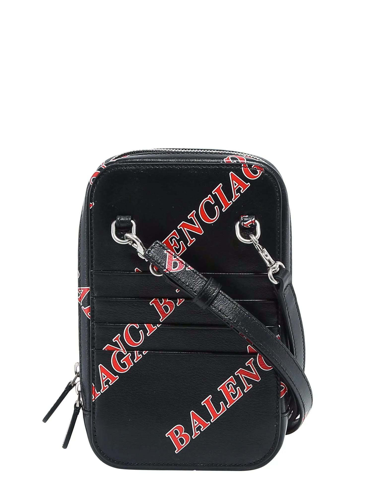 Balenciaga All Over Logo Print Shoulder Bag