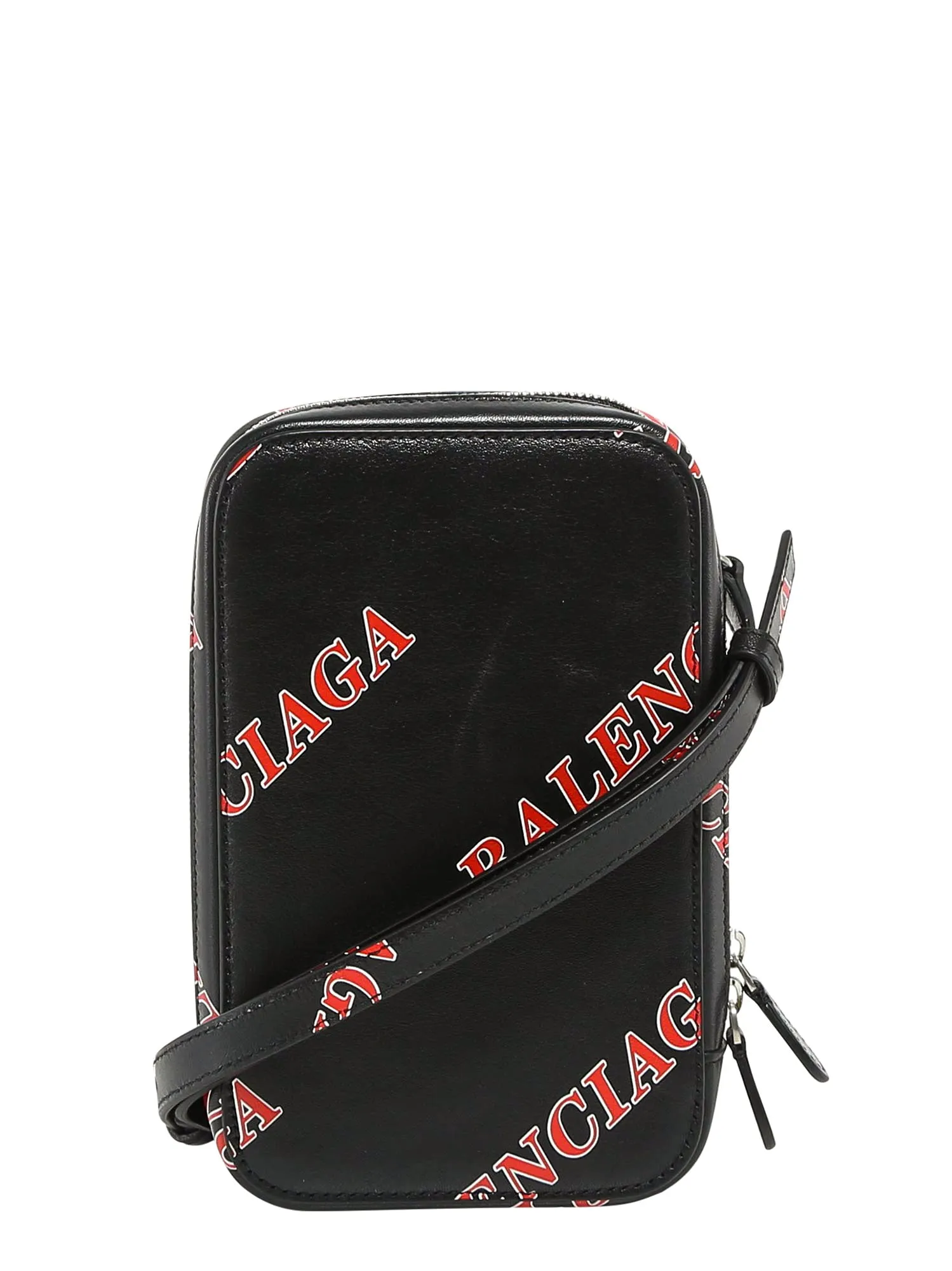 Balenciaga All Over Logo Print Shoulder Bag