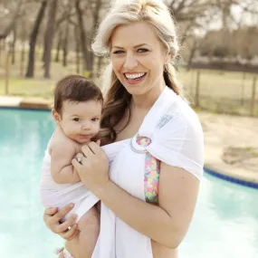 Beachfront Baby Water Ring Sling White Wave