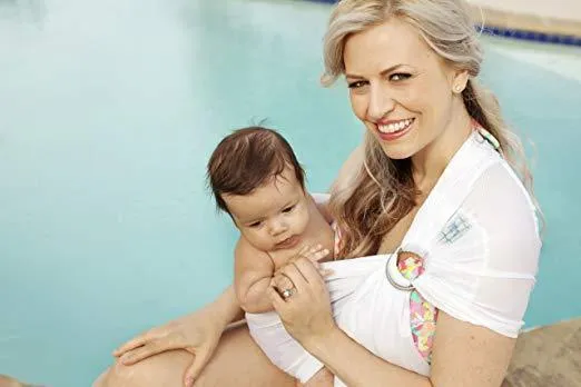 Beachfront Baby Water Ring Sling White Wave