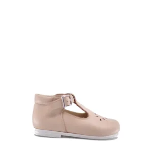 Beberlis Pink Perforated T-Strap Baby Shoe