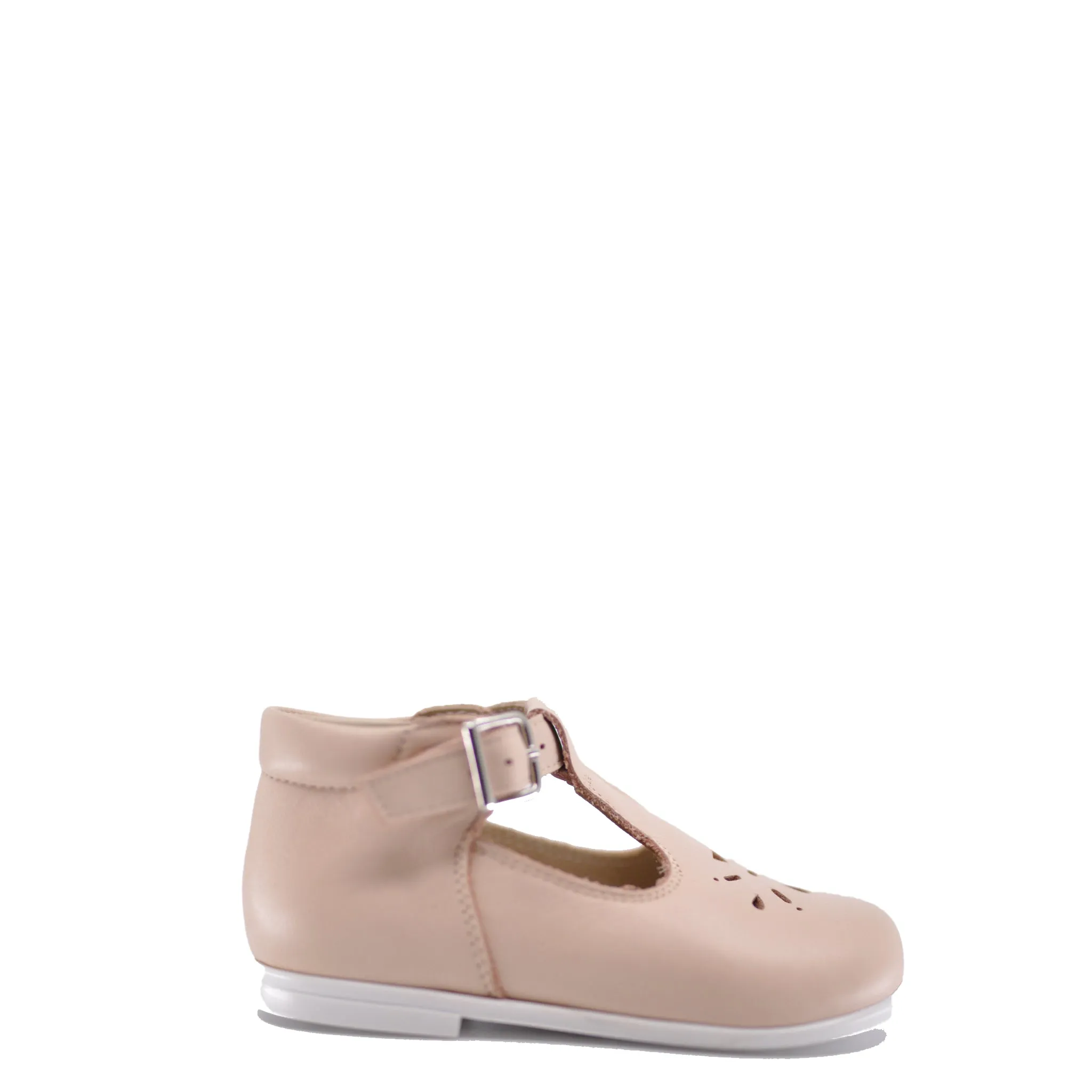 Beberlis Pink Perforated T-Strap Baby Shoe