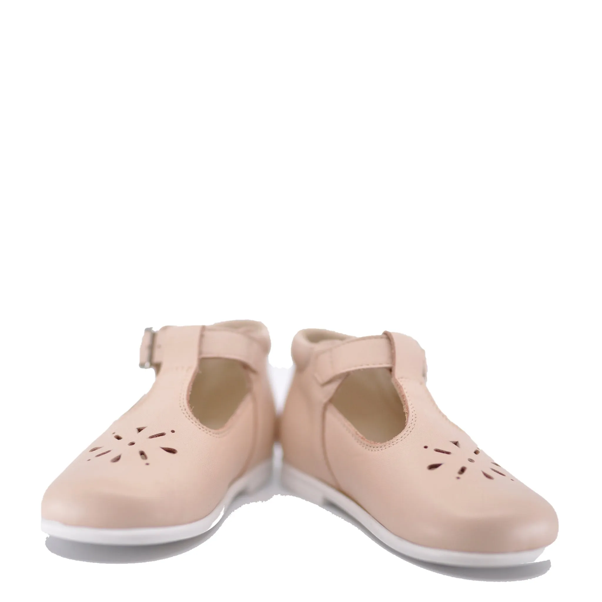 Beberlis Pink Perforated T-Strap Baby Shoe