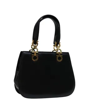 Black Leather Hand Bag by Italian Designer