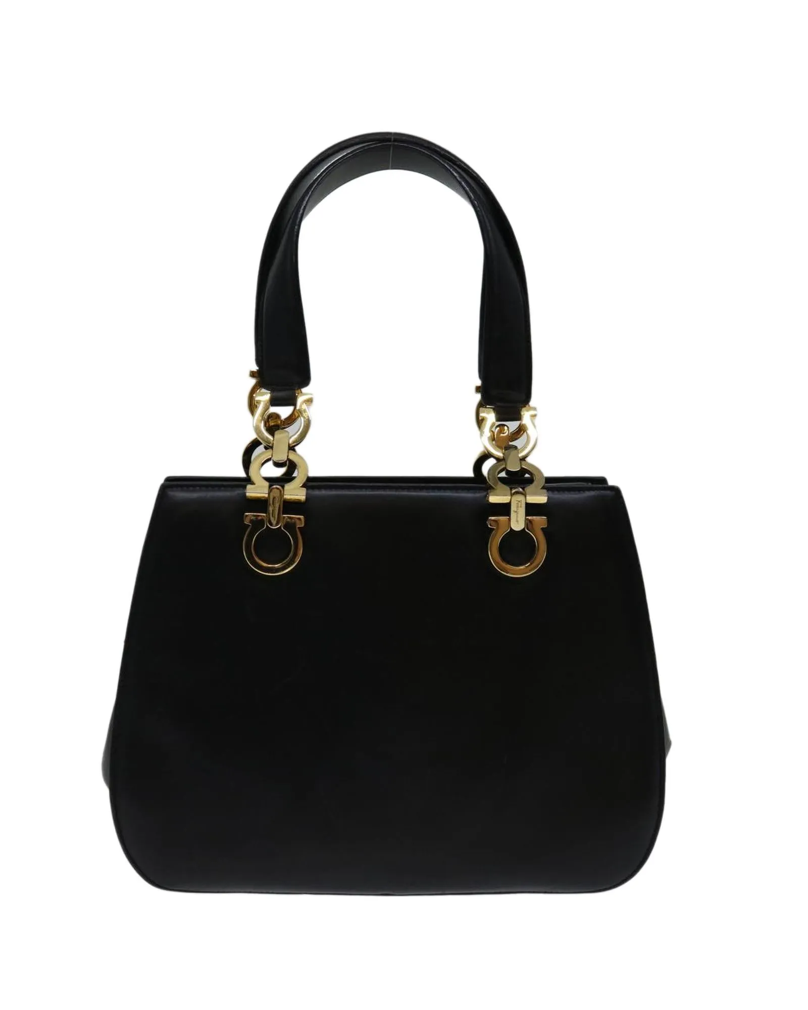 Black Leather Hand Bag by Italian Designer