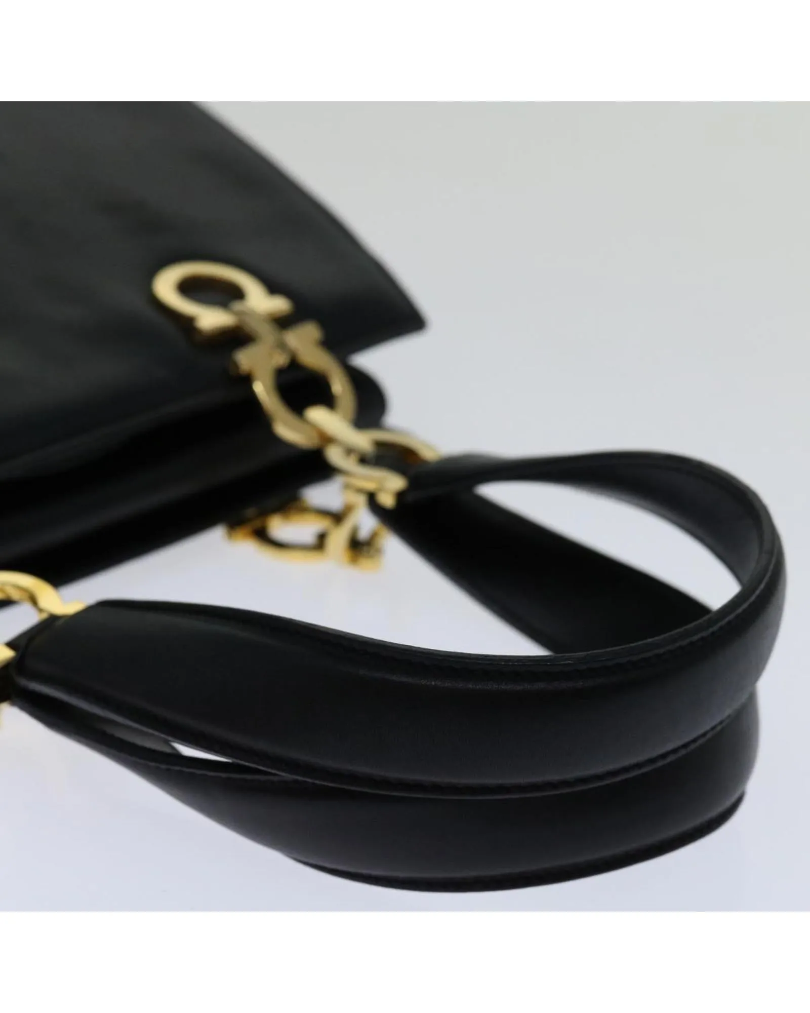 Black Leather Hand Bag by Italian Designer