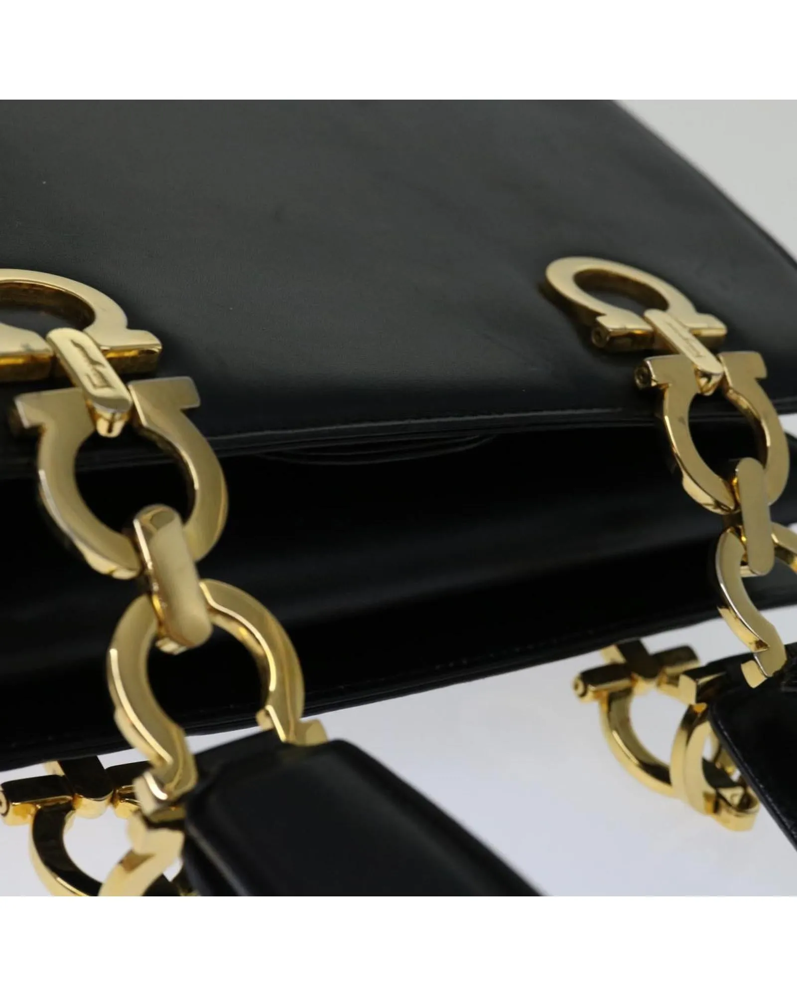 Black Leather Hand Bag by Italian Designer