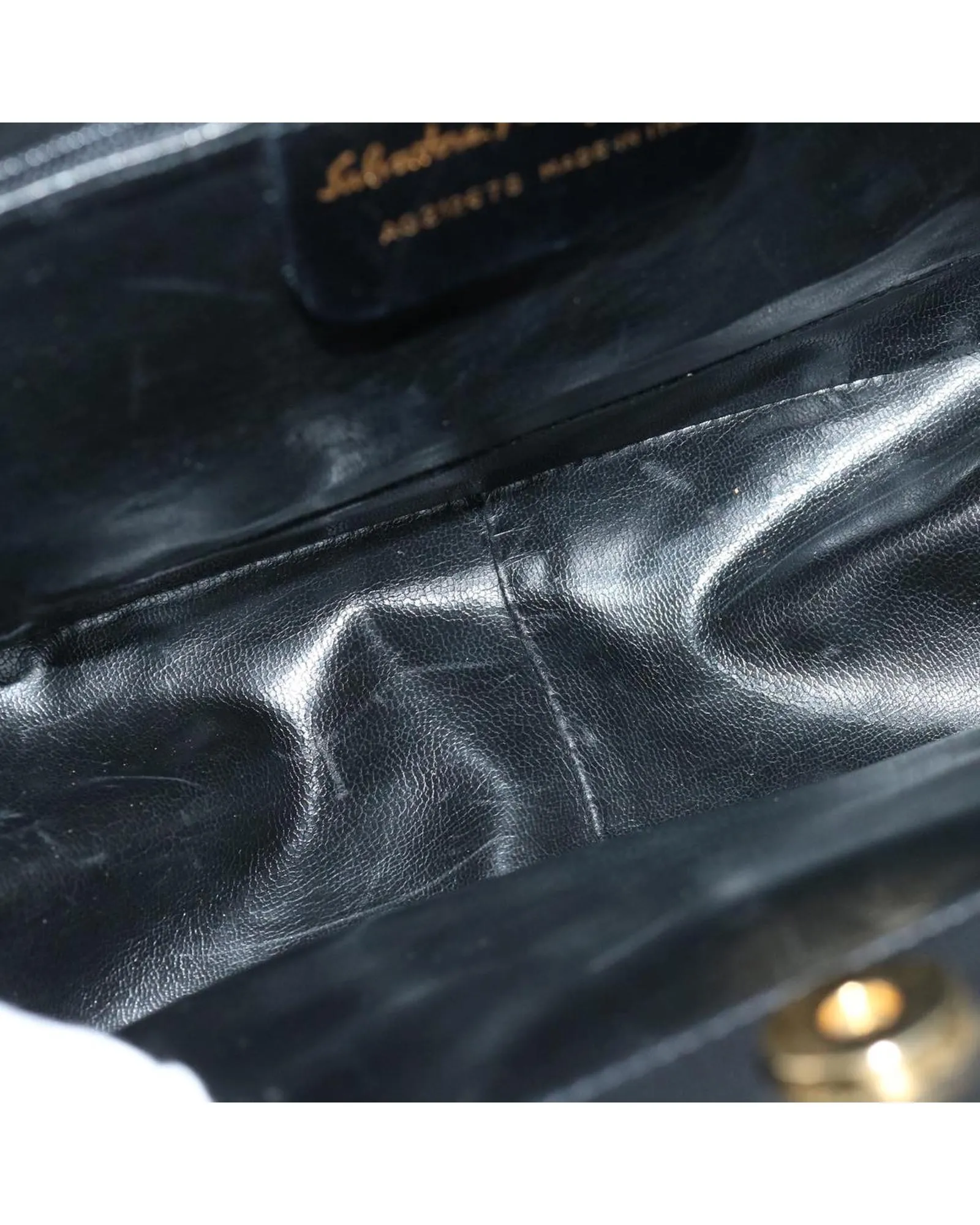 Black Leather Hand Bag by Italian Designer