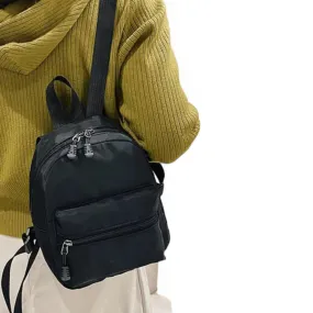 Black Nylon Mini Backpack Shoulder Bag