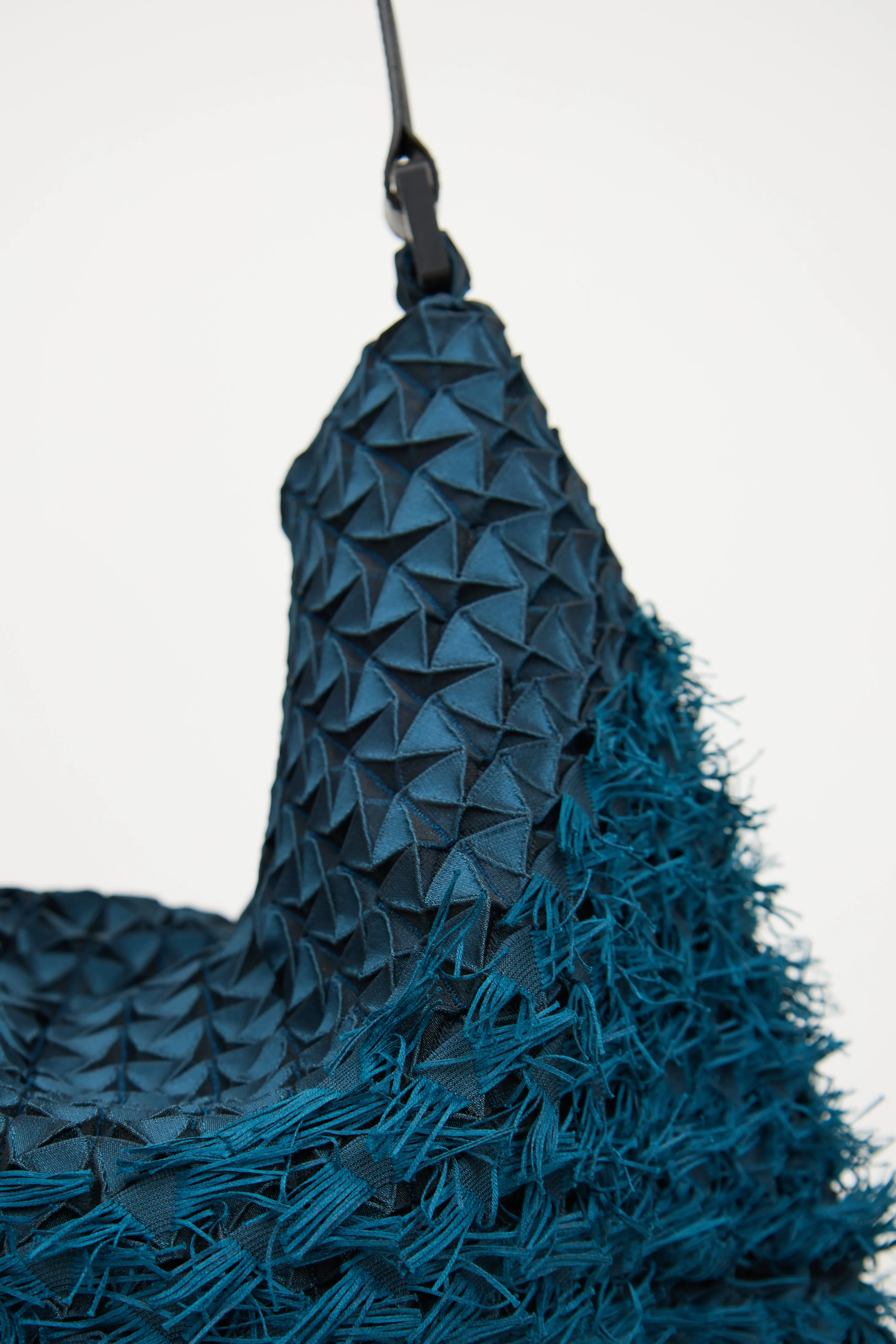 Blue & Green Triangle Fringe Shoulder Bag