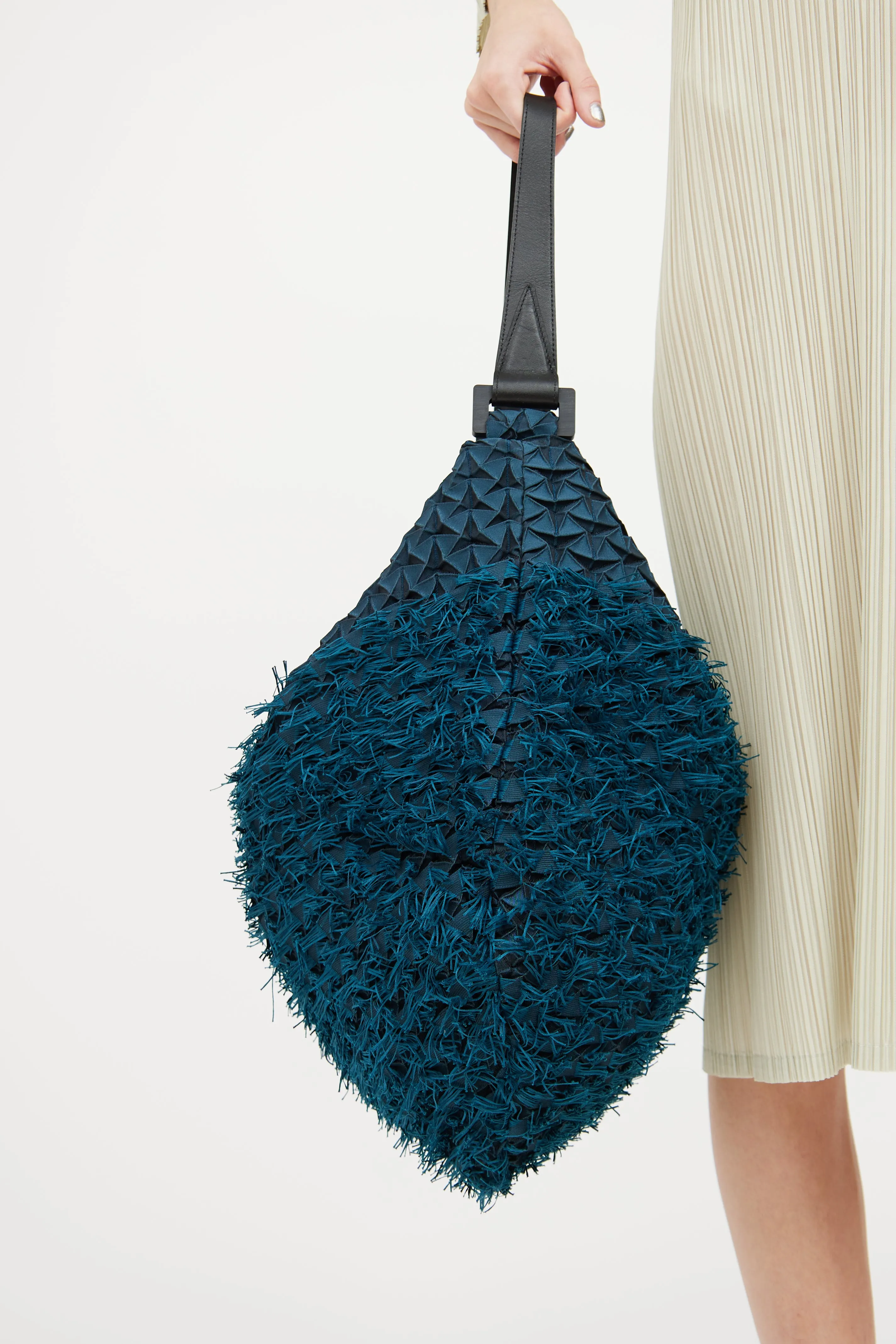 Blue & Green Triangle Fringe Shoulder Bag